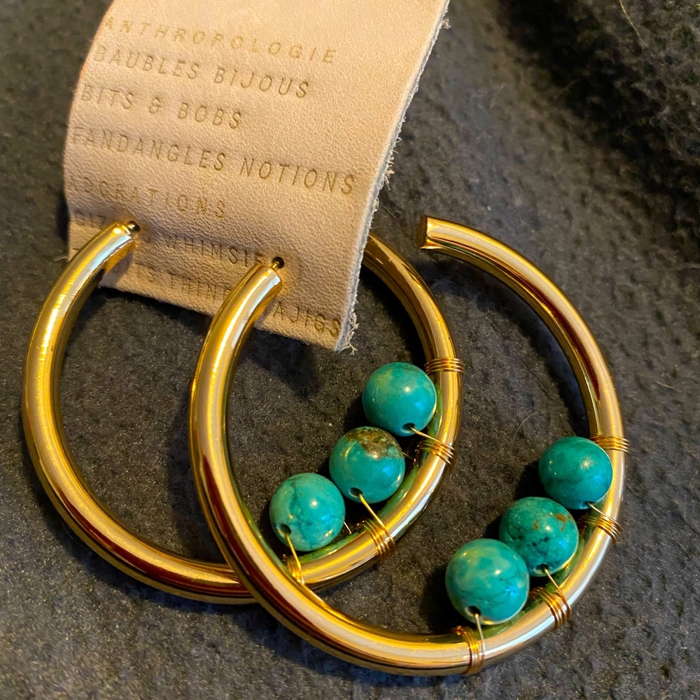 NWT Anthropologie gold plated  earrings